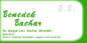 benedek bachar business card